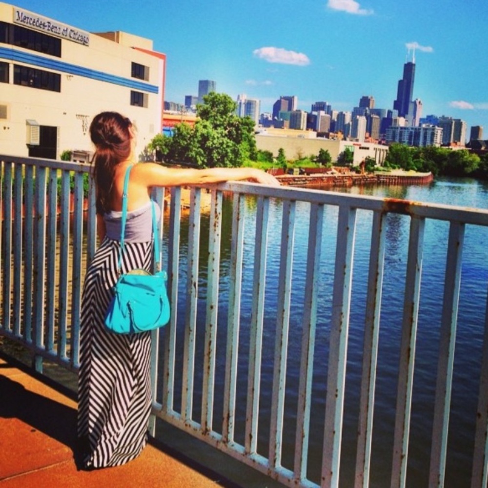 Black and white striped maxi